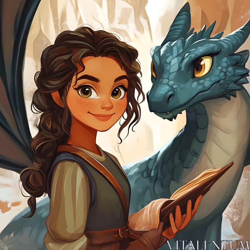 AI ART Dragon Tales with a Girl