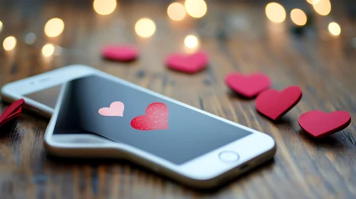 Romantic Hearts Display on Smartphone