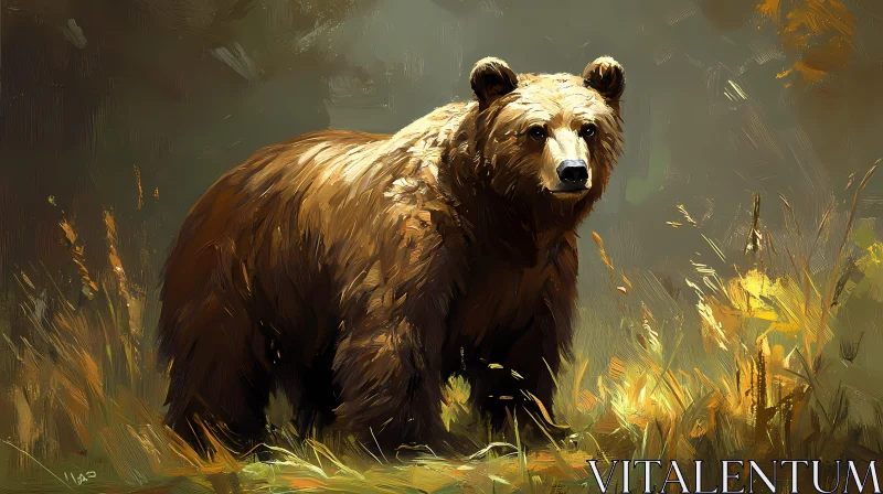 Bear in Autumn Forest Art AI Image