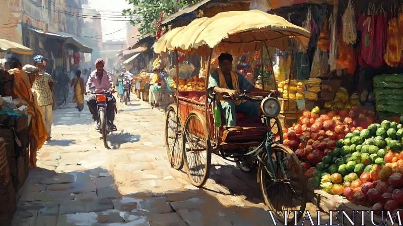 AI ART Asian Street Market Impression