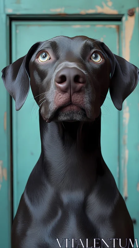 Soulful Black Dog Portrait AI Image