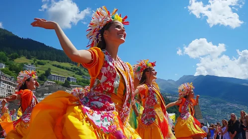 Women Dancing in Traditional Clothing