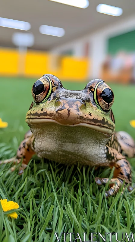 Frog's Intricate Detail and Surroundings AI Image