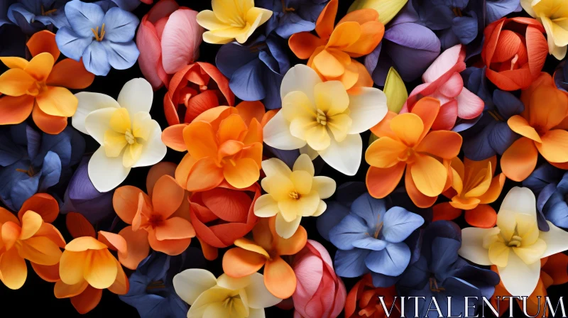 Colorful Paper Sculpture Flowers: A Close-up View AI Image