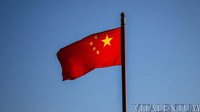 AI ART Flag of China on Blue Sky