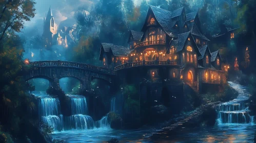 Whimsical House with Bridge