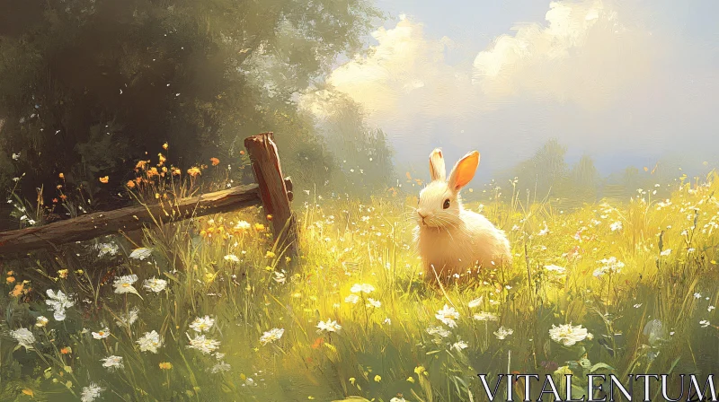 AI ART Peaceful Bunny Scene