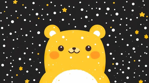 Whimsical Starry Night Bear