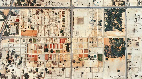 Aerial Grid of Urban Landscape