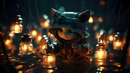 Enchanting Animation: Illuminated Lanterns in Water