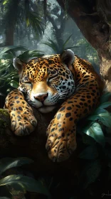 Jungle Resting Leopard