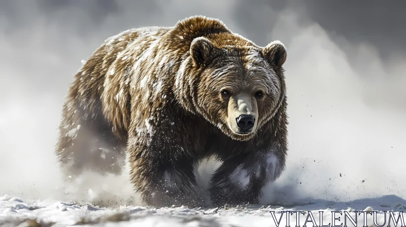 AI ART Snowy Wilderness Bear