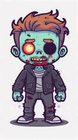 Zombie Illustration in Semi-Realistic Cartoon Style