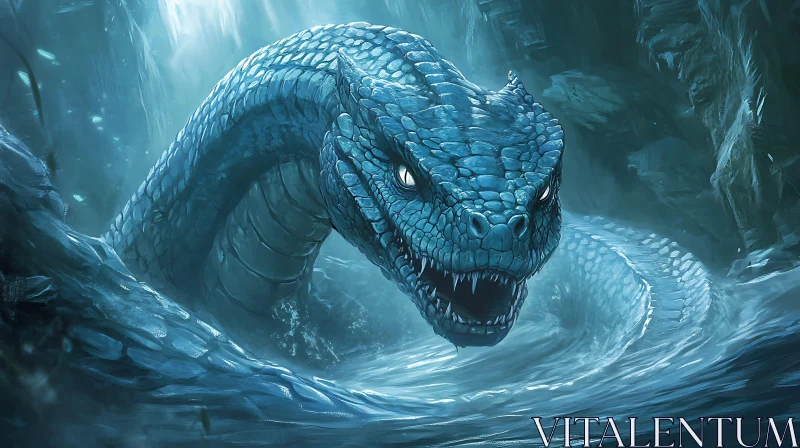 AI ART Fantasy Dragon Emerging from the Deep