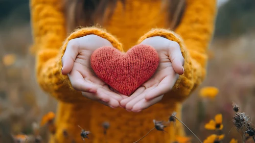 Heartfelt Gift: A Knitted Heart