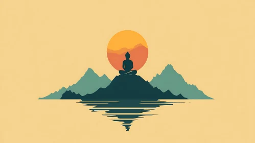 Peaceful Mountain Meditation Art