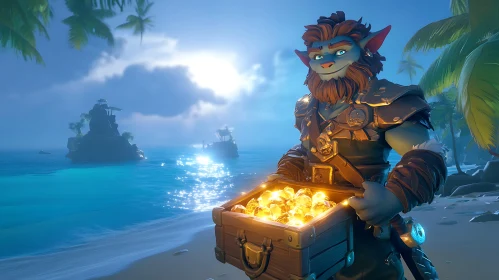 Island Troll with Chest of Gold