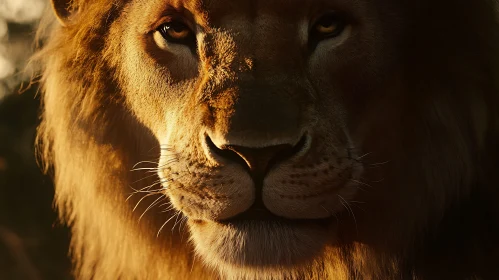 Lion Face Close-Up