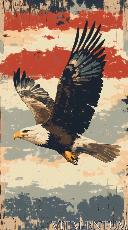 Soaring American Eagle Art AI Image