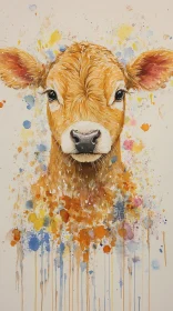 Colorful Cow Portrait