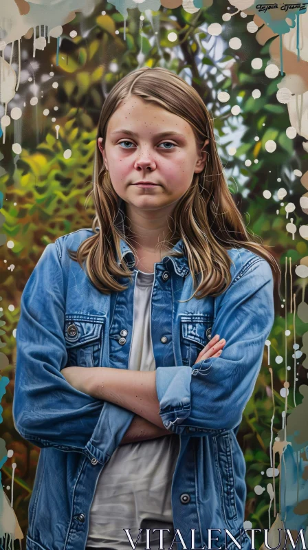 AI ART Greta Thunberg in Nature