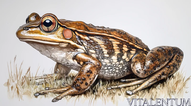 Detailed Frog Illustration AI Image