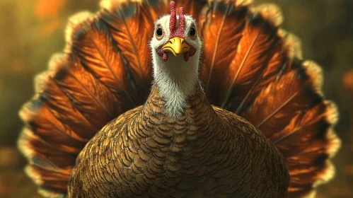 Detailed Turkey Plumage Close-Up