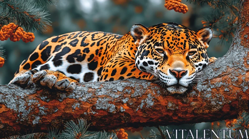 Jaguar in Natural Habitat AI Image