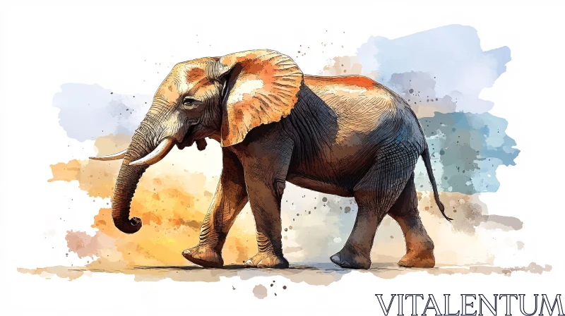 AI ART Artistic Elephant Portrait