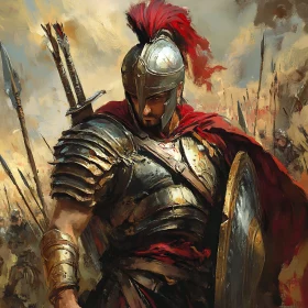 Roman Legionary Preparing for Combat