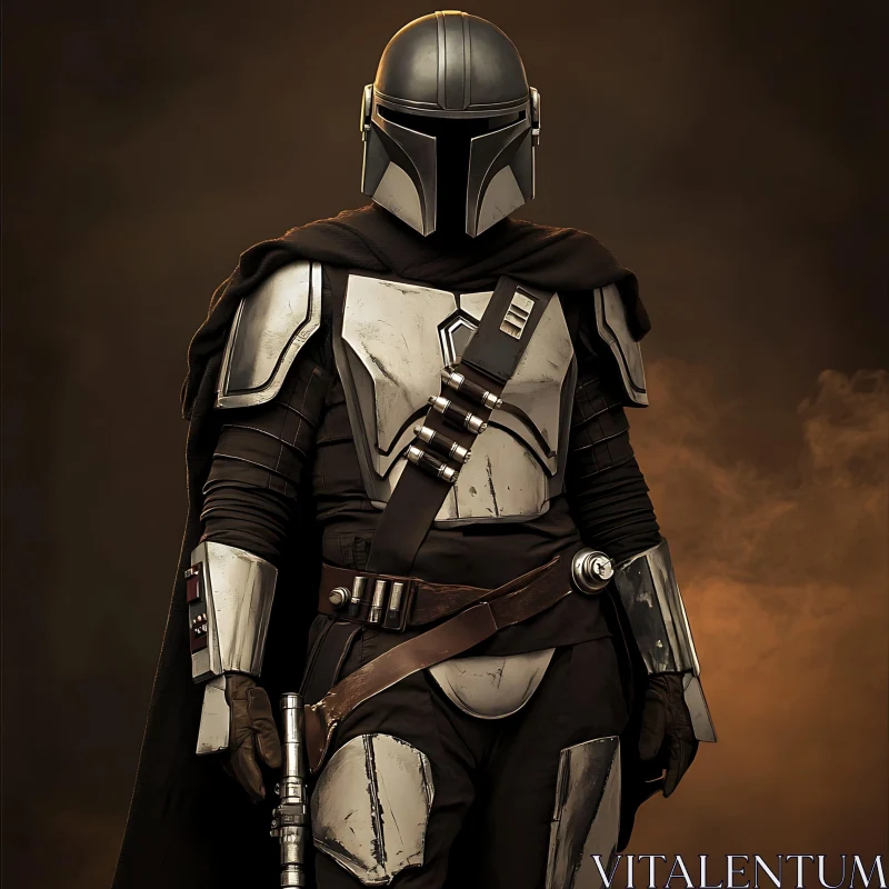 AI ART Armored Mandalorian Character Full Shot