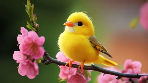 Spring Bird on Flowering Branch