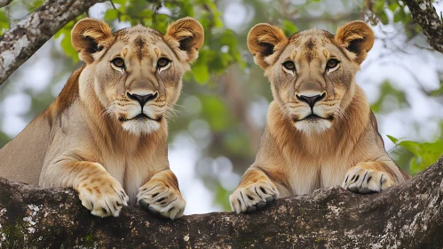 Pair of Lionesses