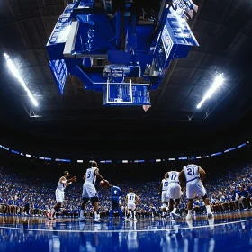 Intense Basketball Match