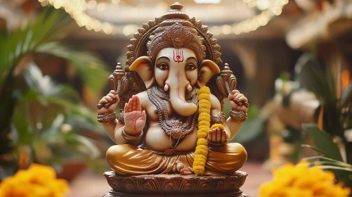 Ganesha Deity in Peaceful Setting