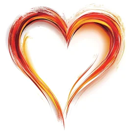 Abstract Heart with Warm Brushstrokes