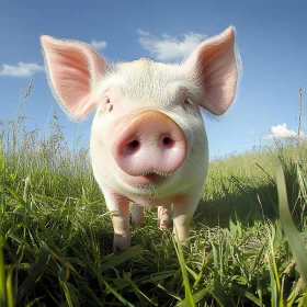 Endearing Piglet close-up in Nature