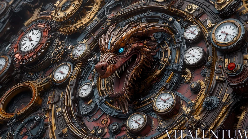 AI ART Clockwork Dragon of the Ages