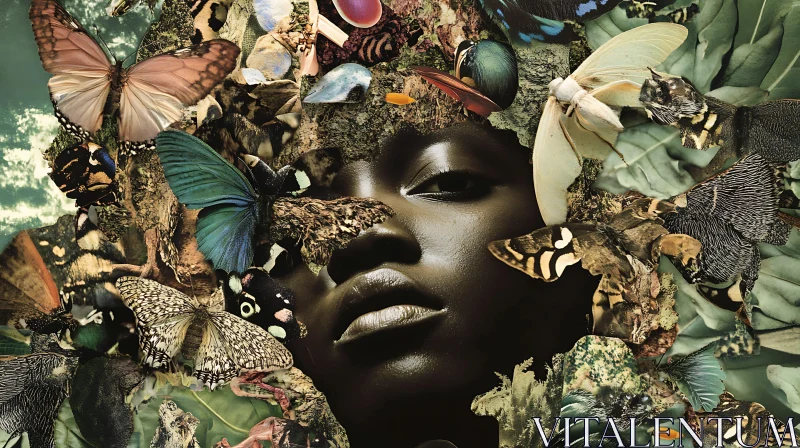 AI ART Butterfly Adorned Woman Collage