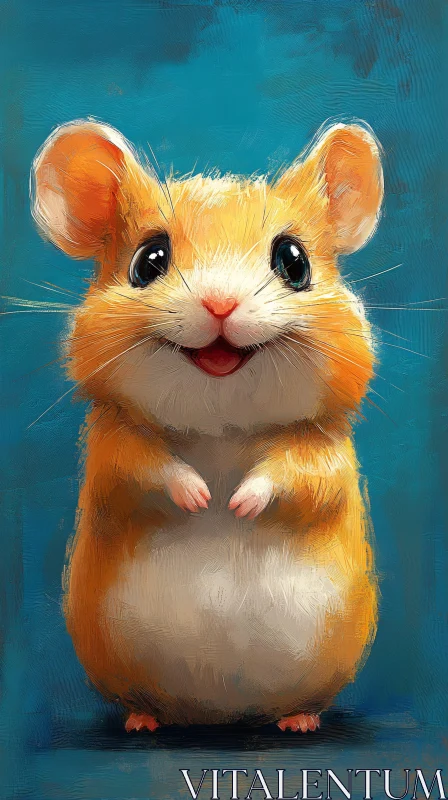 Adorable Hamster Art AI Image