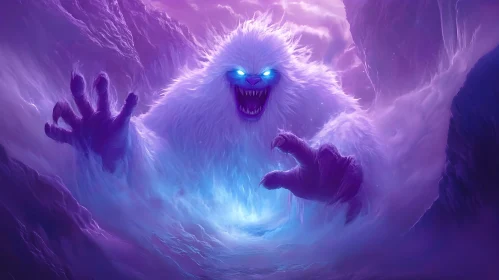Fantasy Yeti in a Blizzard