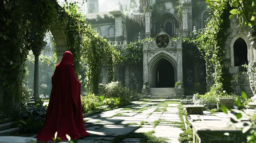 Red Cloak at Overgrown Ruins