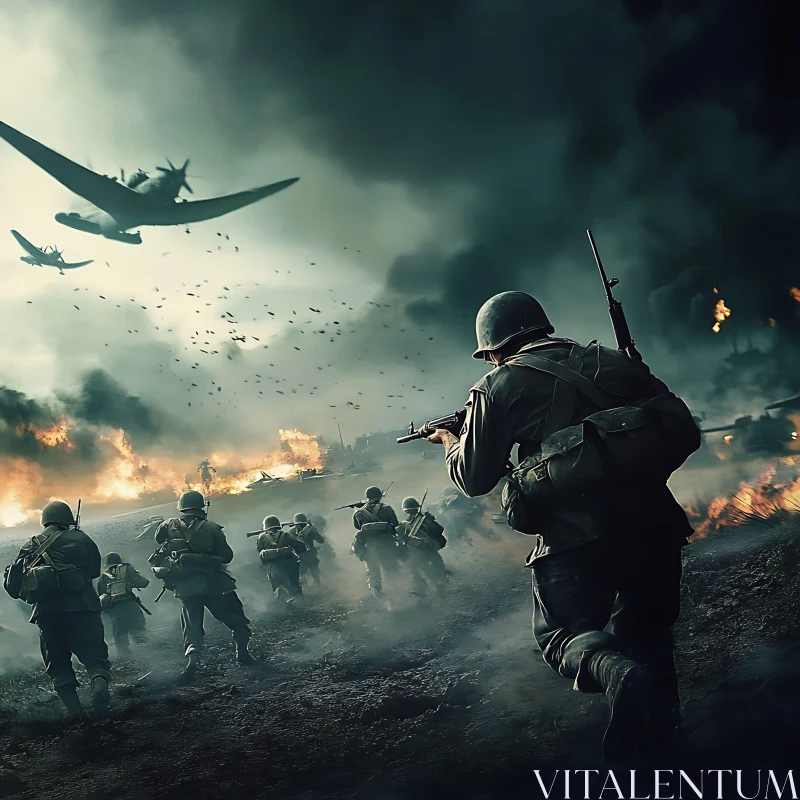 Warriors in Action: A Battlefield Depiction AI Image