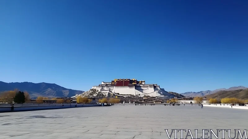 AI ART Potala Palace Under Blue Sky