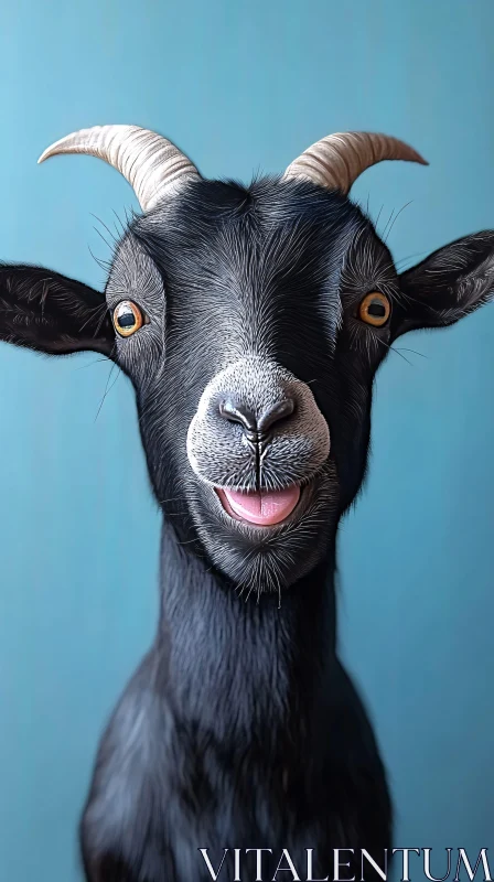 Amusing Goat with Charming Expression AI Image