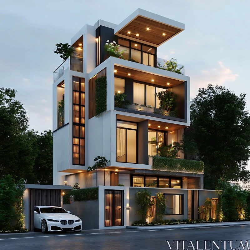 AI ART Contemporary Multi-Level Urban Home