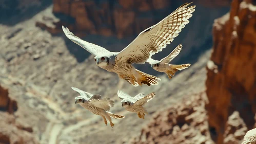 Birds of Prey Soaring Together