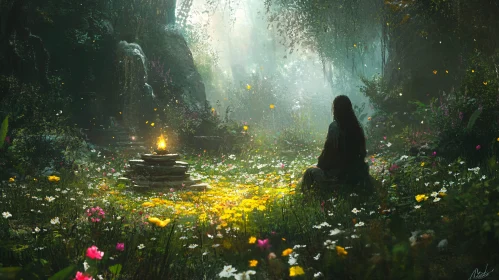 Peaceful Meditation in Forest Glade