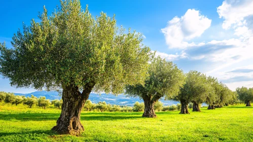 Scenic Landscape of Olive Orchard