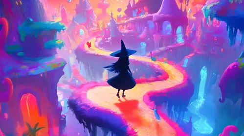 Whimsical Witchcraft: A Colorful Fantasy Scene